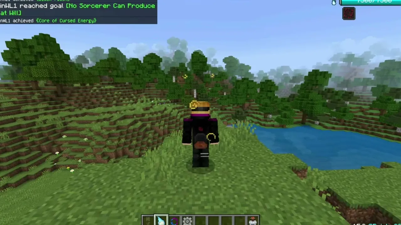 Jujutsu Kaisen Addon: Projection Sorcery addon: Player in grassy area near water