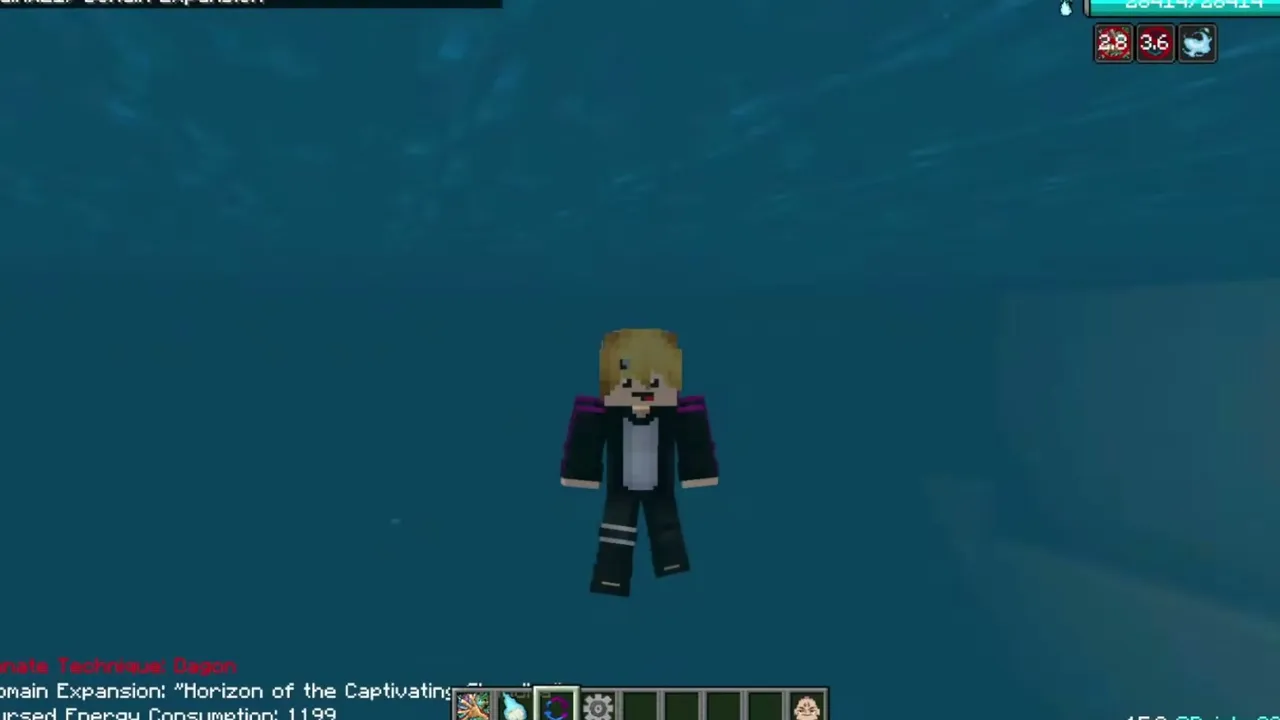 Jujutsu Kaisen Addon: Projection Sorcery addon: Player underwater in game
