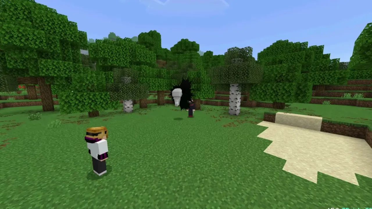 Jujutsu Kaisen Addon: Projection Sorcery addon: Player in forest with custom UI
