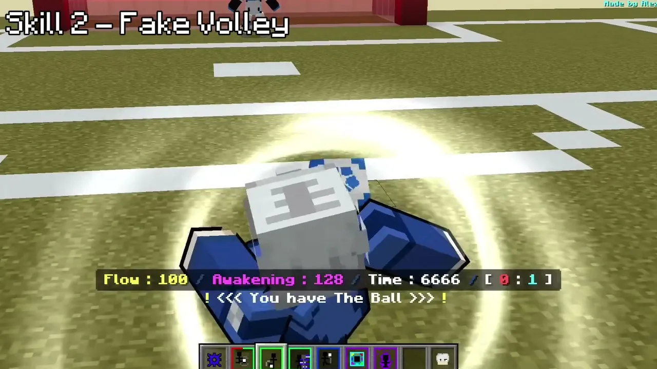 Lapis Lock Addon: Player using fake volley skill on soccer field