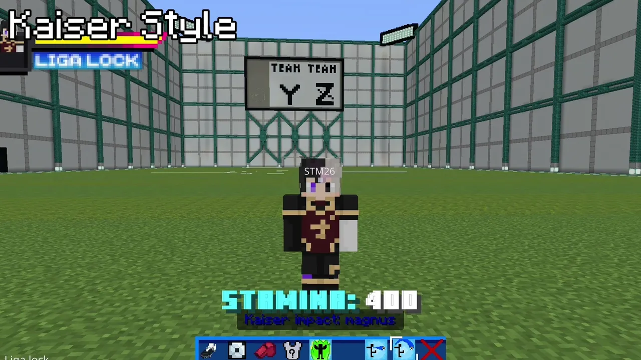 Liga Lock Addon: Soccer player in stadium with gear