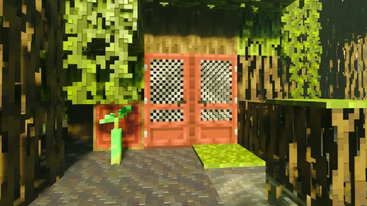 Modern Doors & Locks Add-On: Red door with checkered pattern