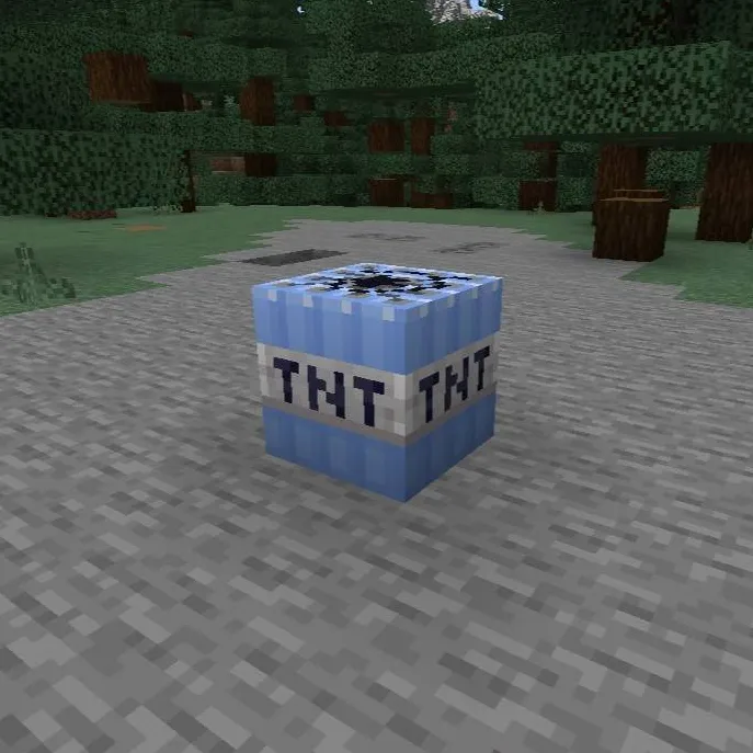 More TNT addon for Minecraft PE: Ice TNT on stone path