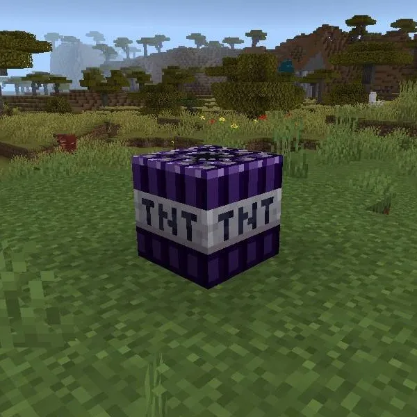 More TNT addon: TNT block on grassy field