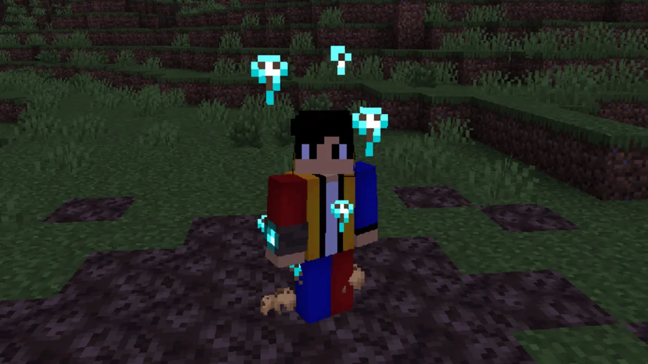 Morphing Bracelet addon: Player with glowing soul particles