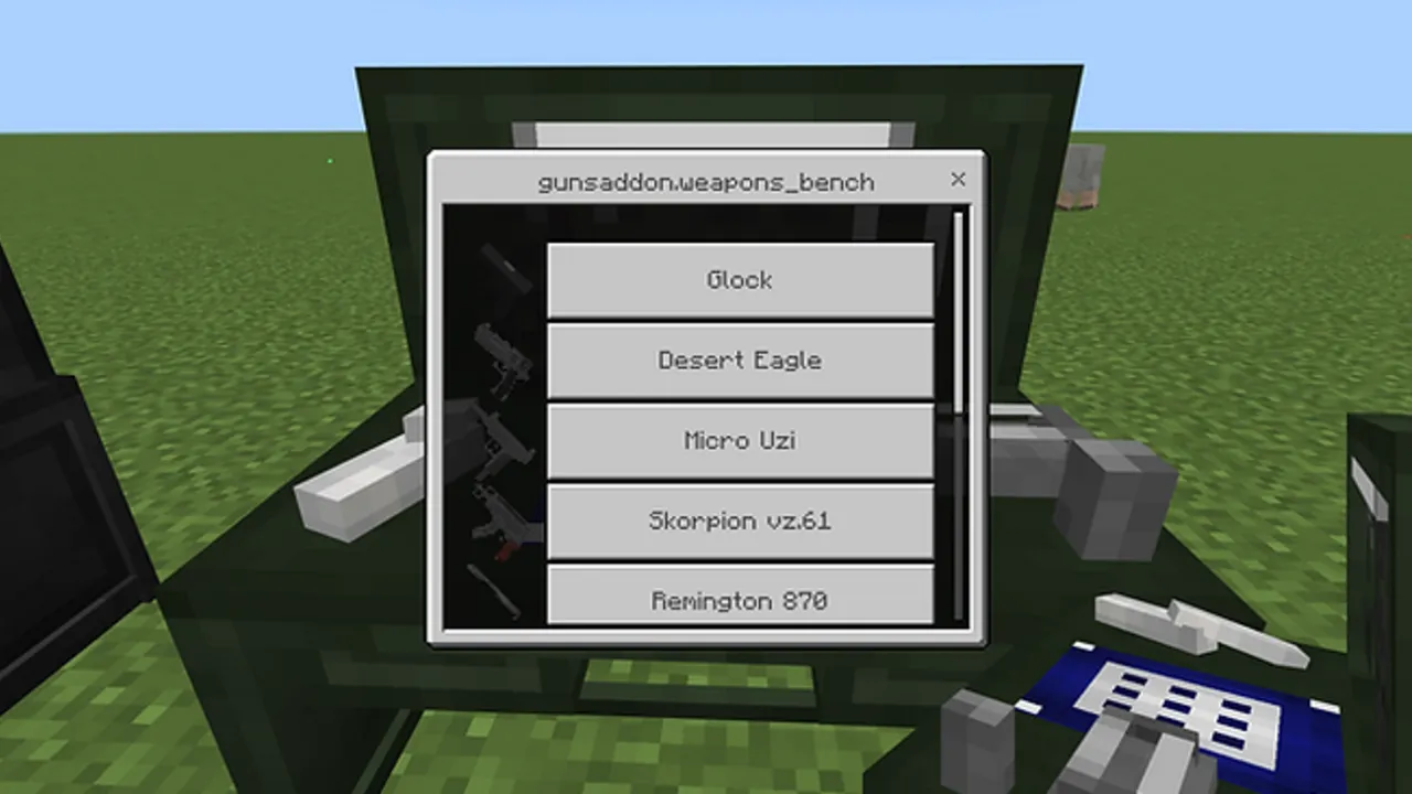 Mr. Nido's Guns Add-on: Weapon bench with gun options