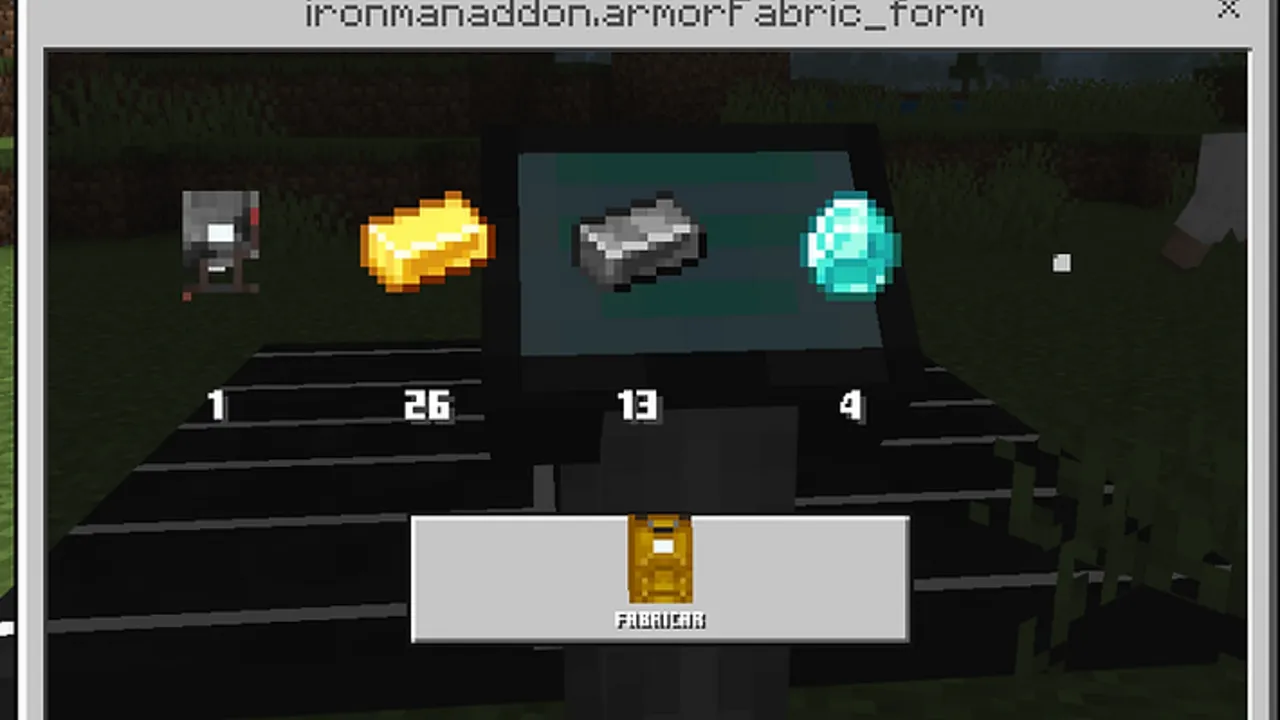 Mr. Nido's Iron Man Project addon: Iron Man armor crafting menu