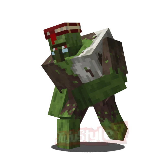 Mutant Creatures Bedrock addon: Mutant zombie holding a book