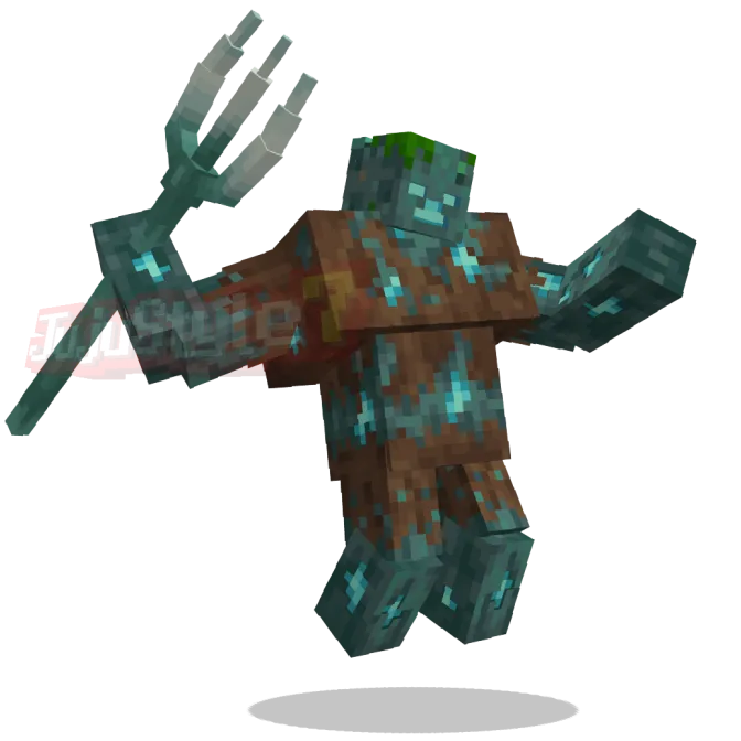 Mutant Creatures Bedrock addon: Mutant enderman holding a trident