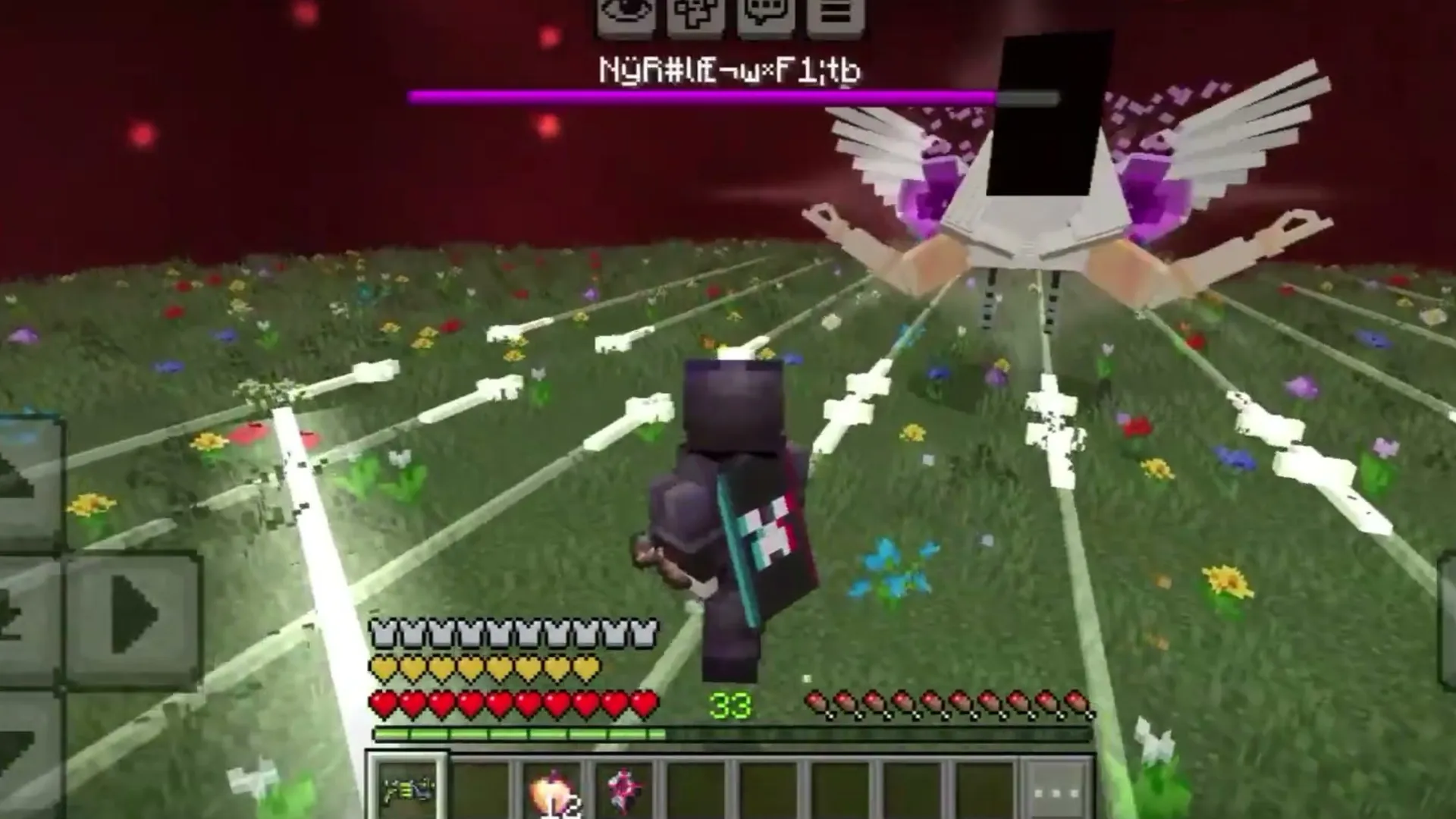Nameless Deity Boss addon for Minecraft PE: Player facing boss with glowing wings
