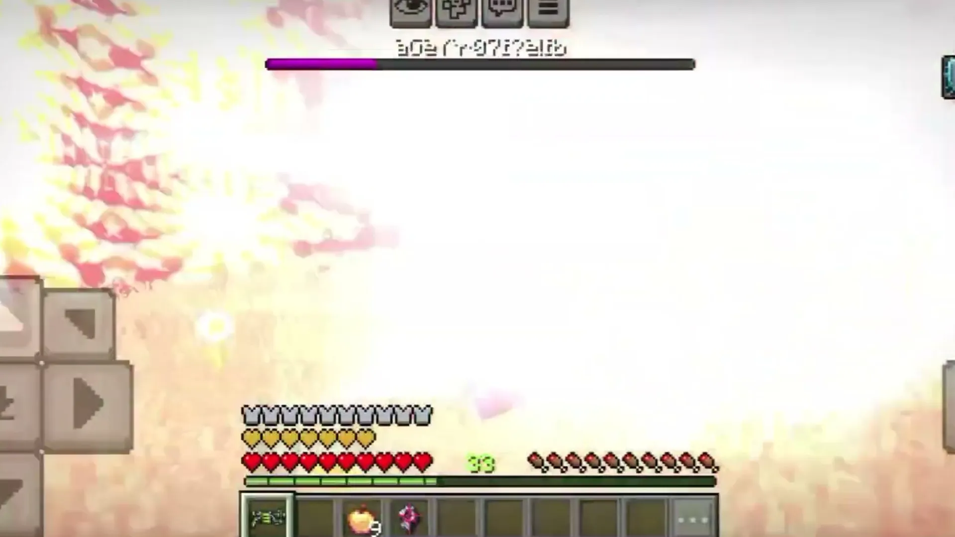 Nameless Deity Boss addon: Player fighting a boss in a colorful field
