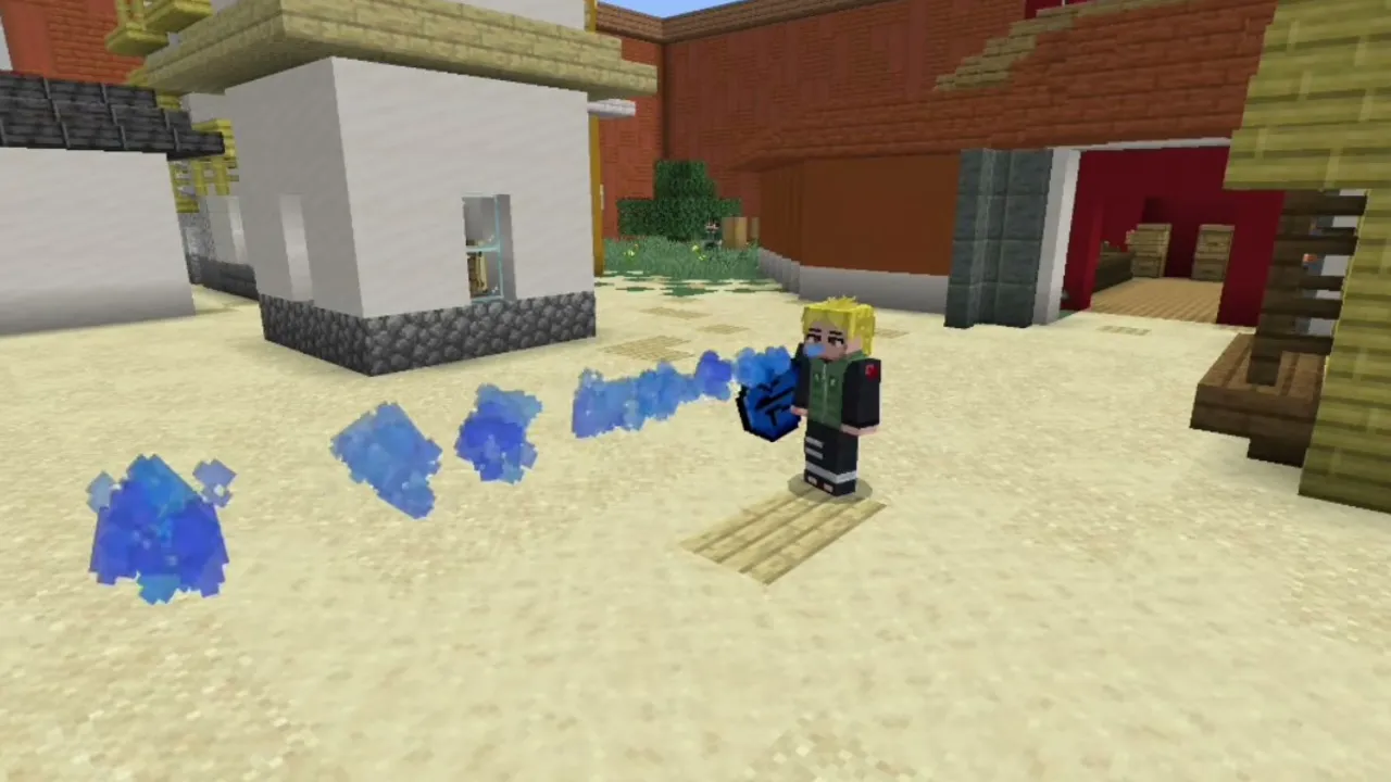Naruto Striker Addon: Player holding blue water projectile