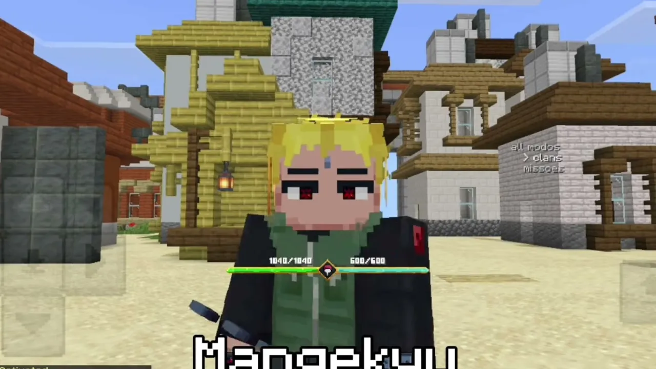 Naruto Striker Addon: Player with blonde hair holding sword