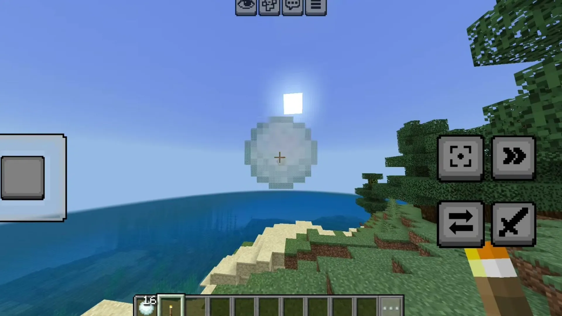 Offhand Mod (LeviLauncher) for Minecraft PE: Throwing an item from the offhand