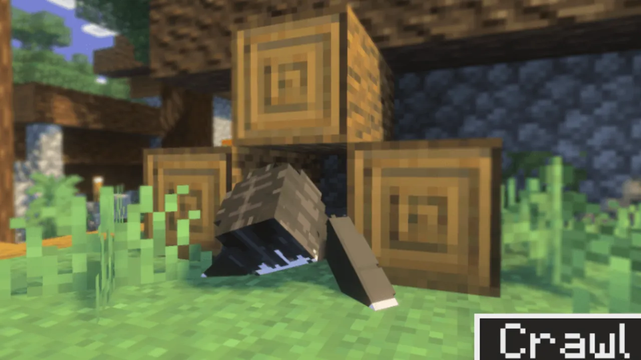Parkour Add-On: Crawl through one block gap