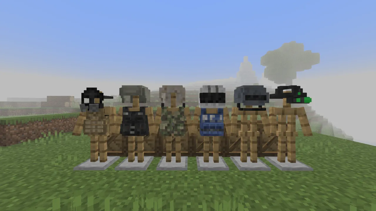 Project Walker addon: Six armored figures standing in a row