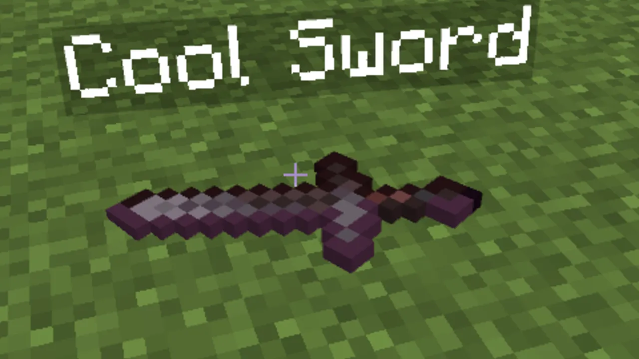 Raiyon's Item Physics addon: Cool sword on grass