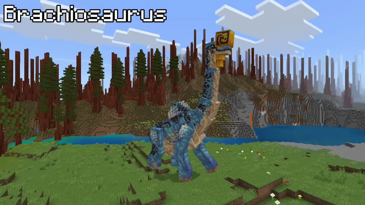 Raxiores of Raxiore Addon: Brachiosaurus in grassy landscape