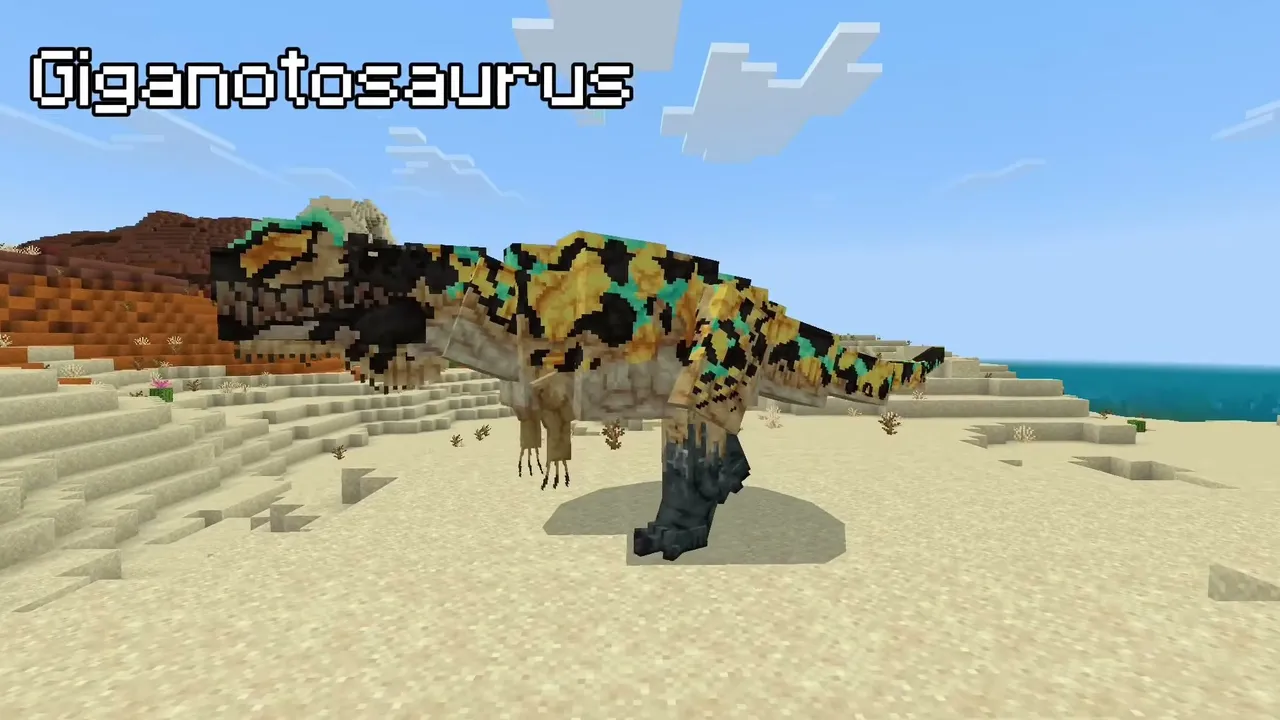 Raxiores of Raxiore Addon: Giganotosaurus in sandy terrain