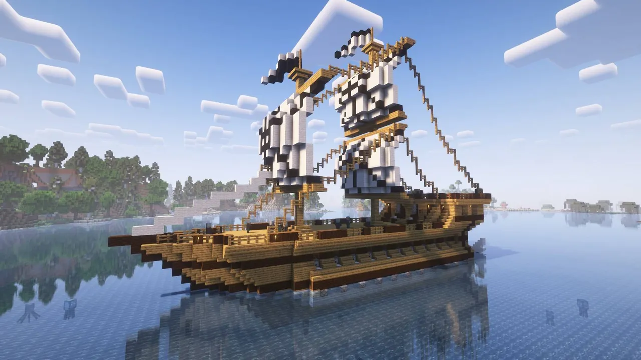 Recurrent Complex addon: Ship with sails on water