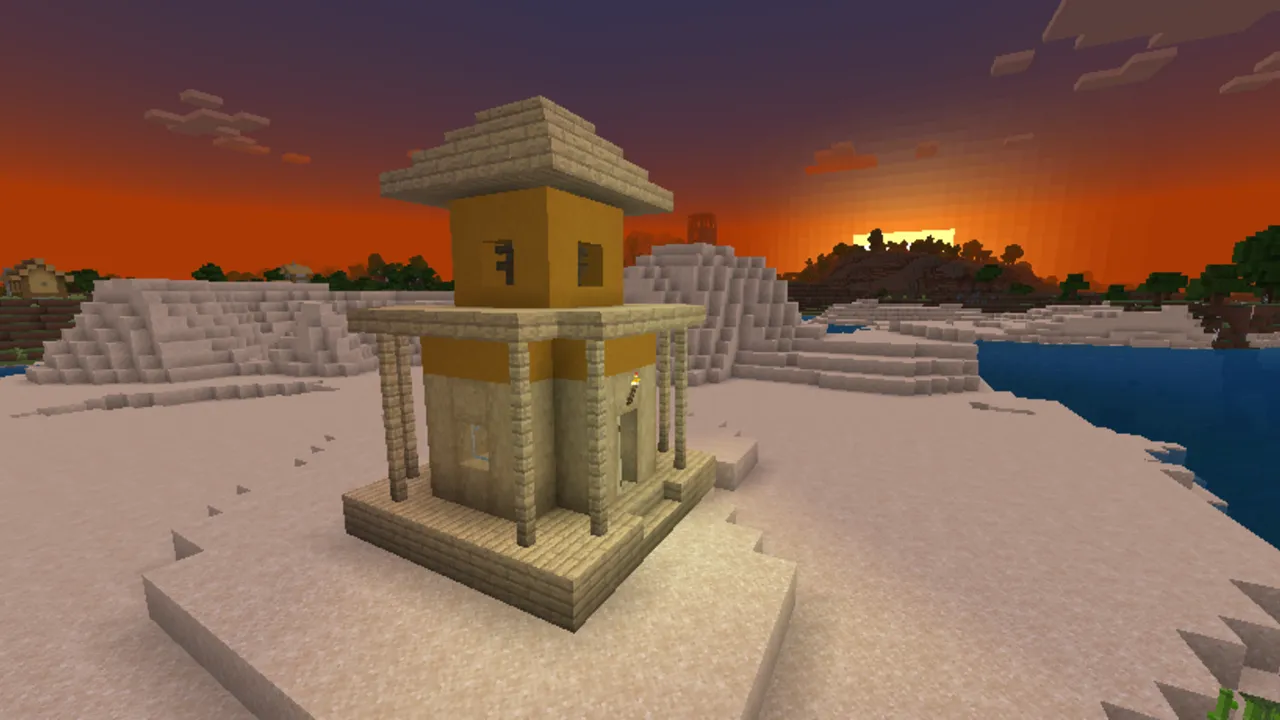 Red’s More Structures addon: Desert pyramid with stone and gold blocks