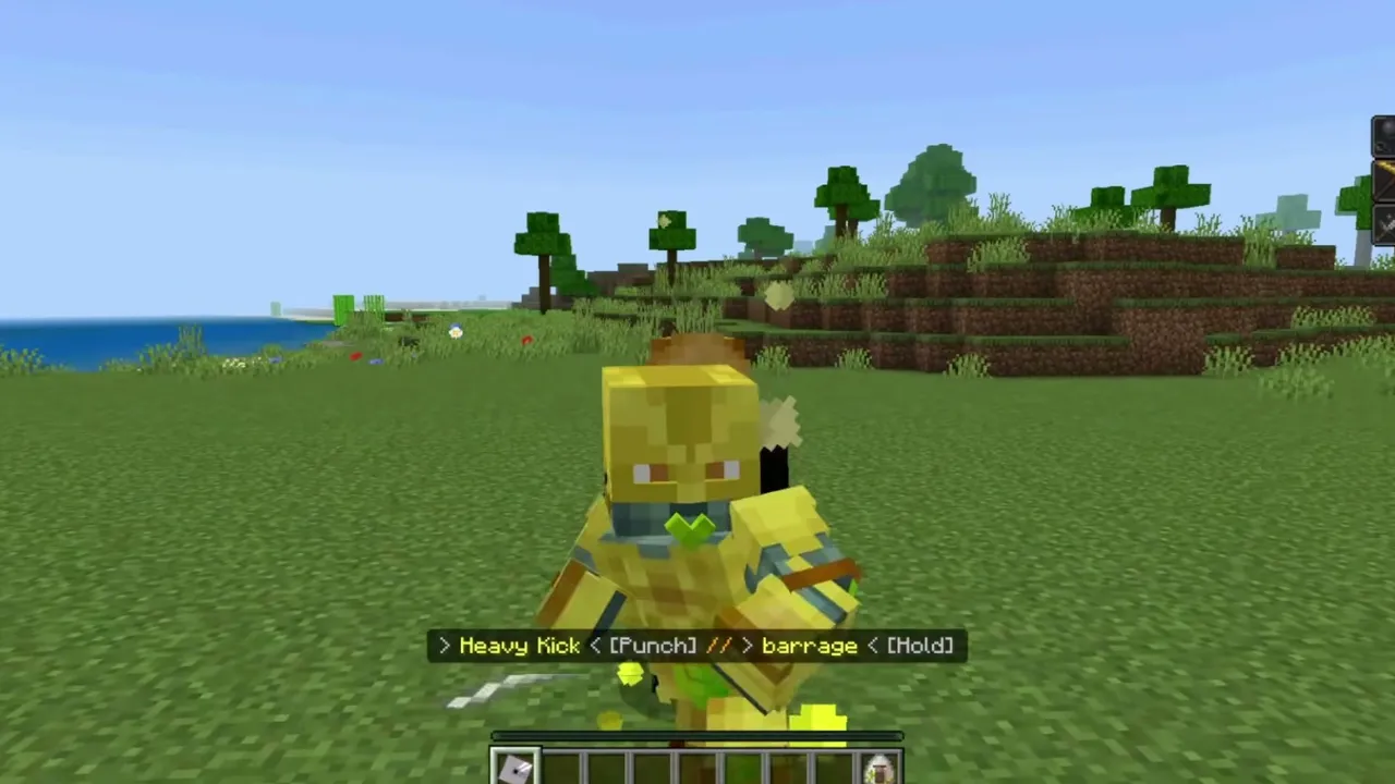 Rising Star Addon: Yellow armored character in grassy field