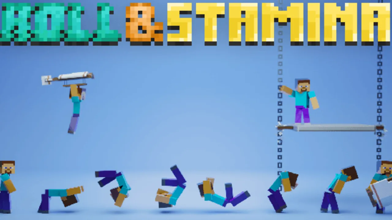 Roll and Stamina addon for Minecraft PE: cover art