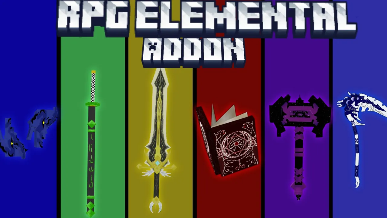 RPG Elemental Weapon addon for Minecraft PE: cover art