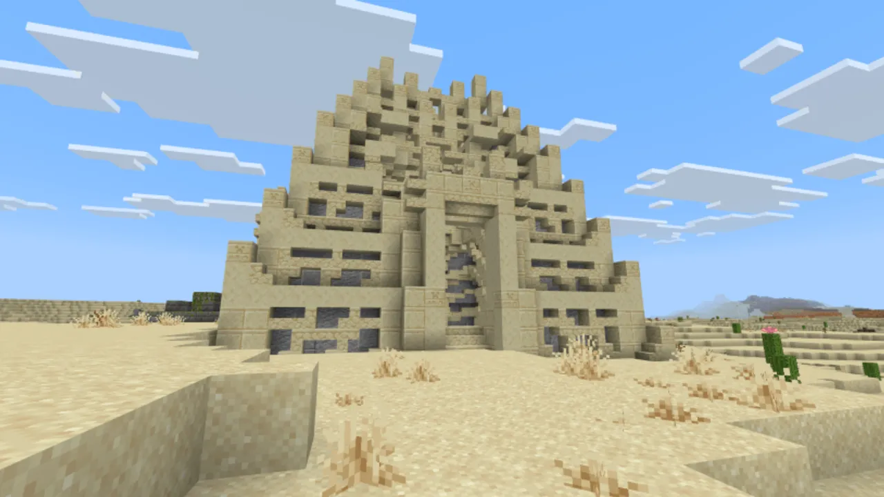 Ruins Structure addon: Desert temple with giant statue