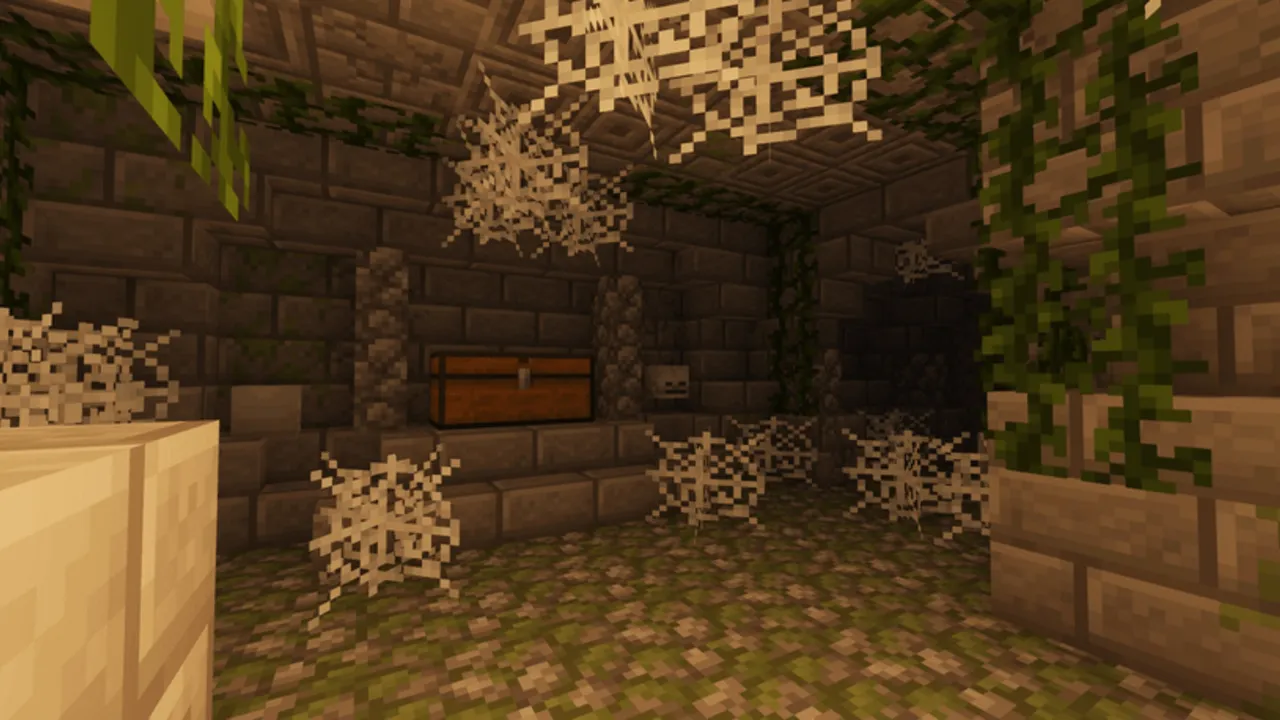 Ruins Structure addon: Stone room with treasure chest and vines