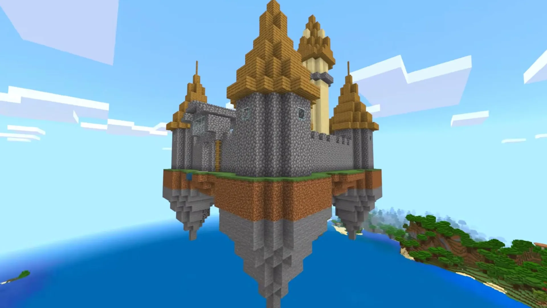 Ruins addon: Floating castle with towers and turrets