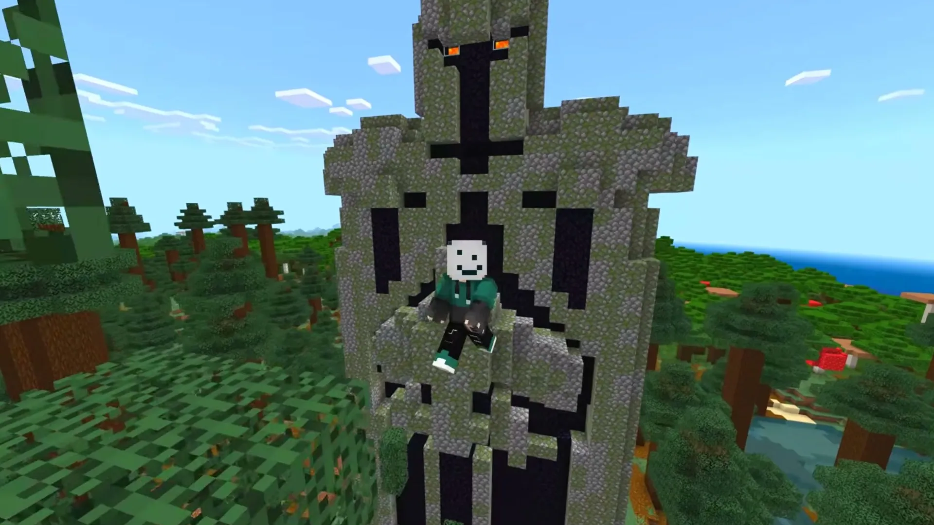 Ruins addon: Player riding giant stone statue