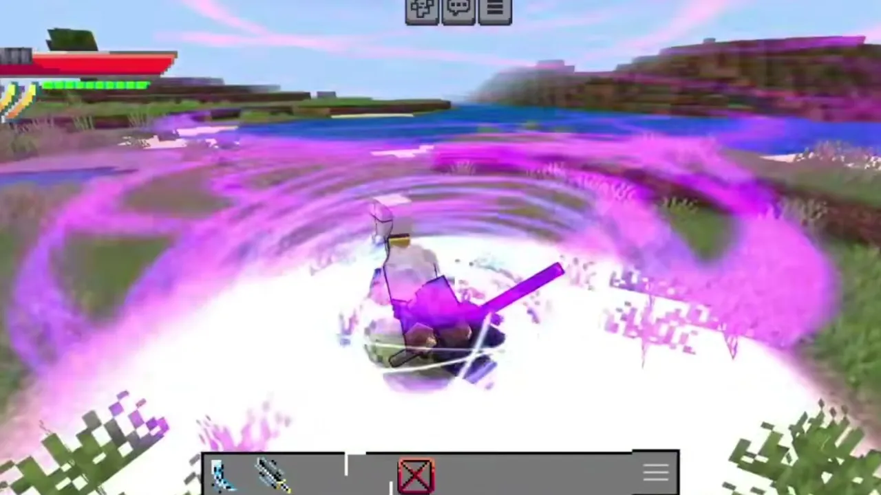 RYP Anime 2 Addon: Player casting purple anime-style spell