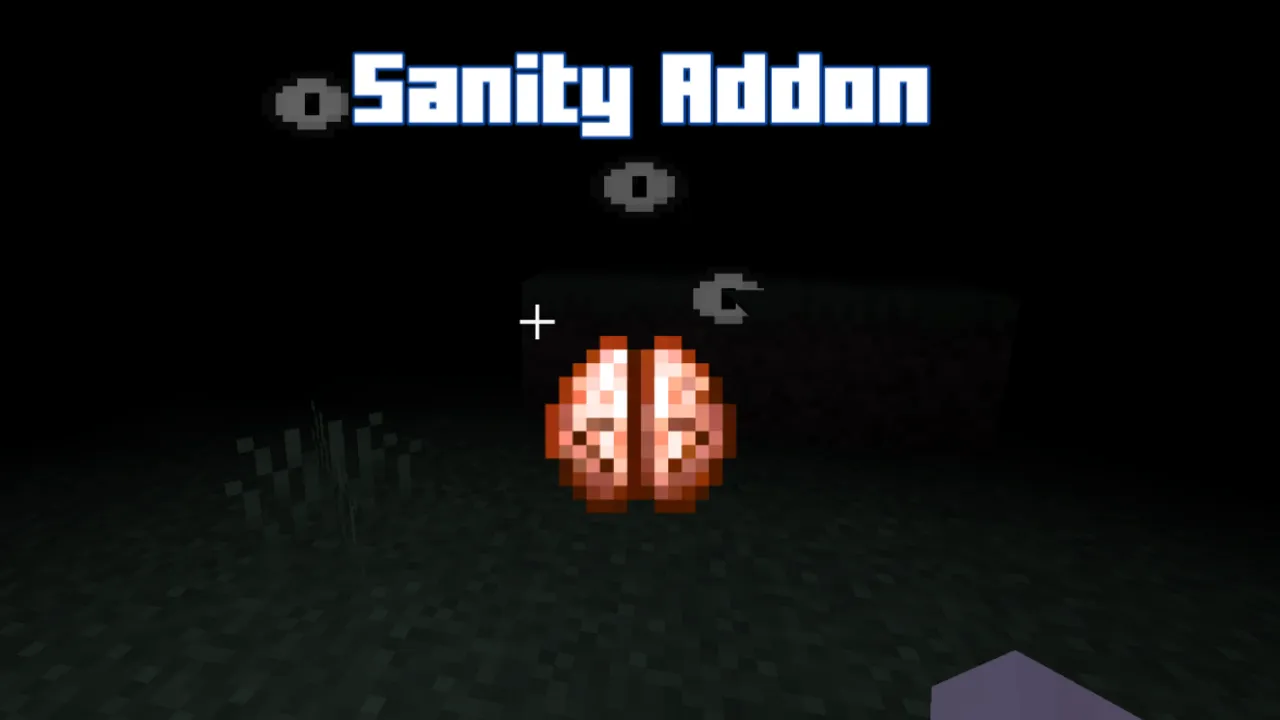 Sanity addon for Minecraft PE: Brain in dark scene