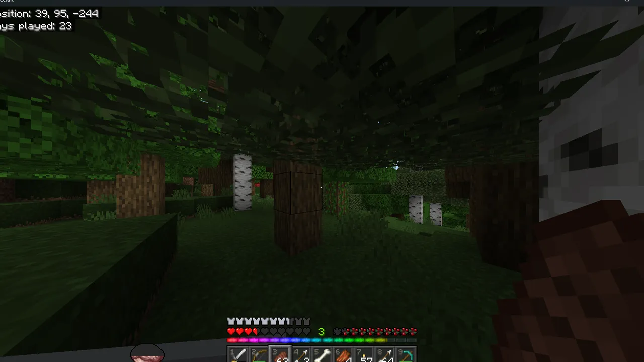 Sanity addon: Player in dark forest with low sanity