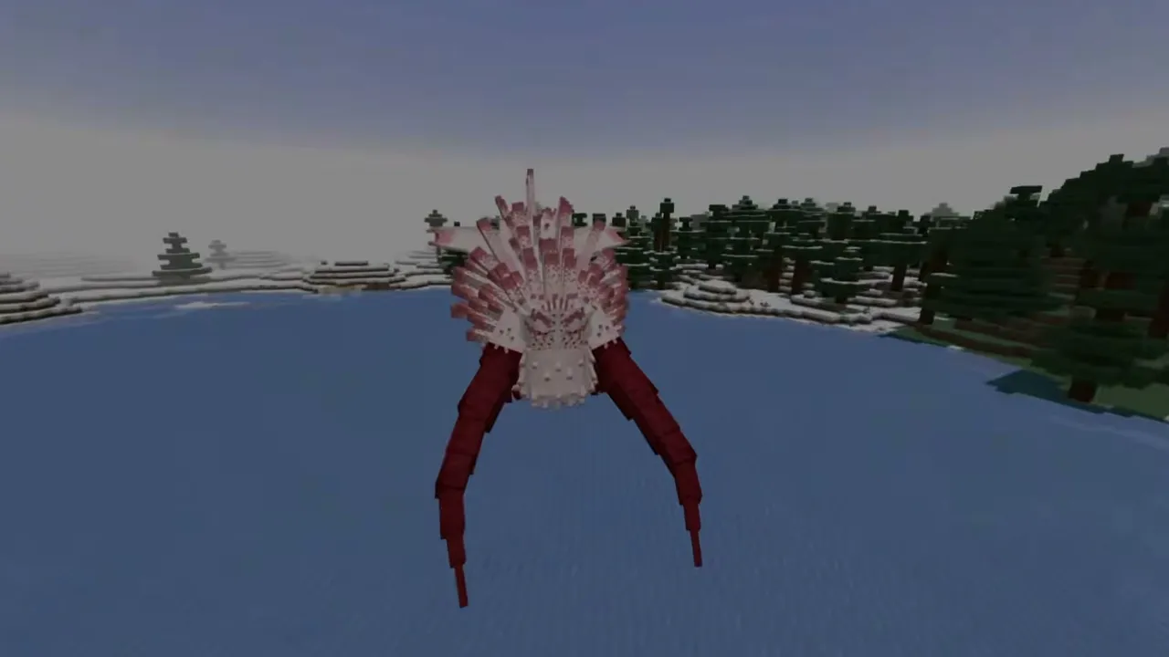 Secrets of Berk Addon: Dragon with red legs and white spines