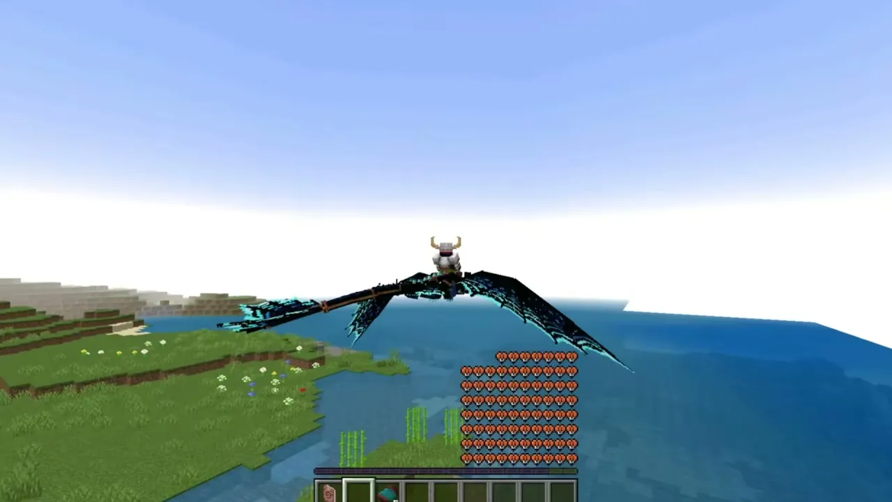 Secrets of Berk Addon: Player riding dragon over water