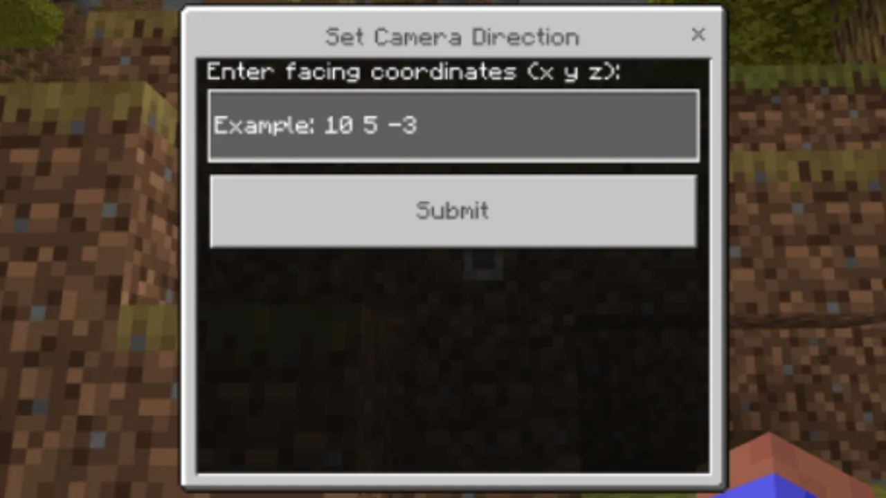 Security Cameras addon: Camera direction setup window