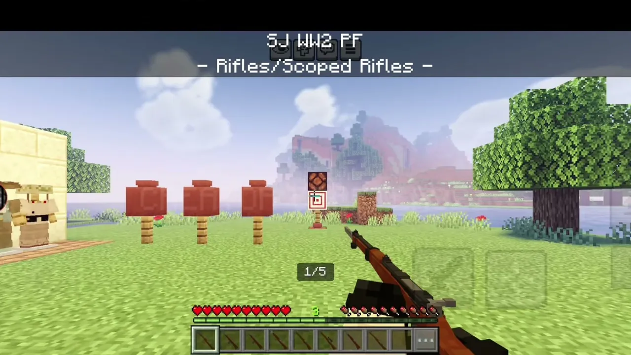 SpaghettiJet's Pacific Front WW2 Addon: Player holding rifle aiming at targets