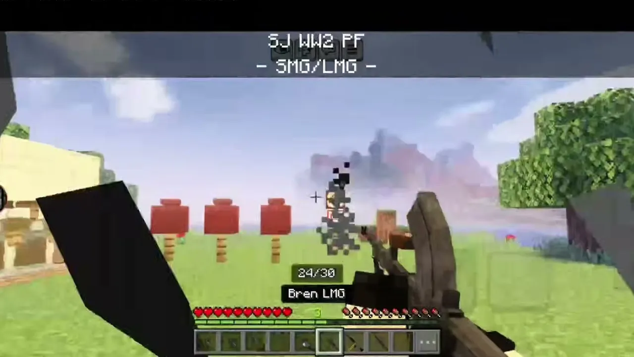 SpaghettiJet's Pacific Front WW2 Addon: Player aiming Bren LMG at enemy