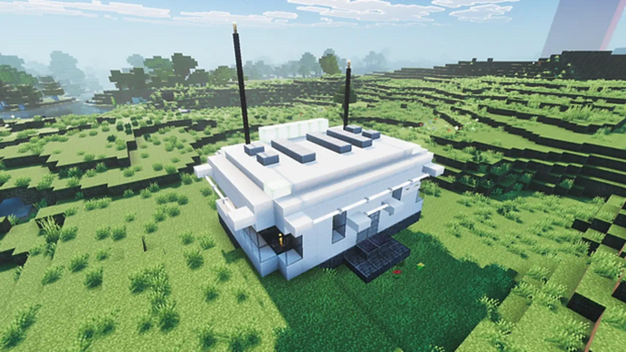 Spider-Man Project addon: White lab building in grassy field