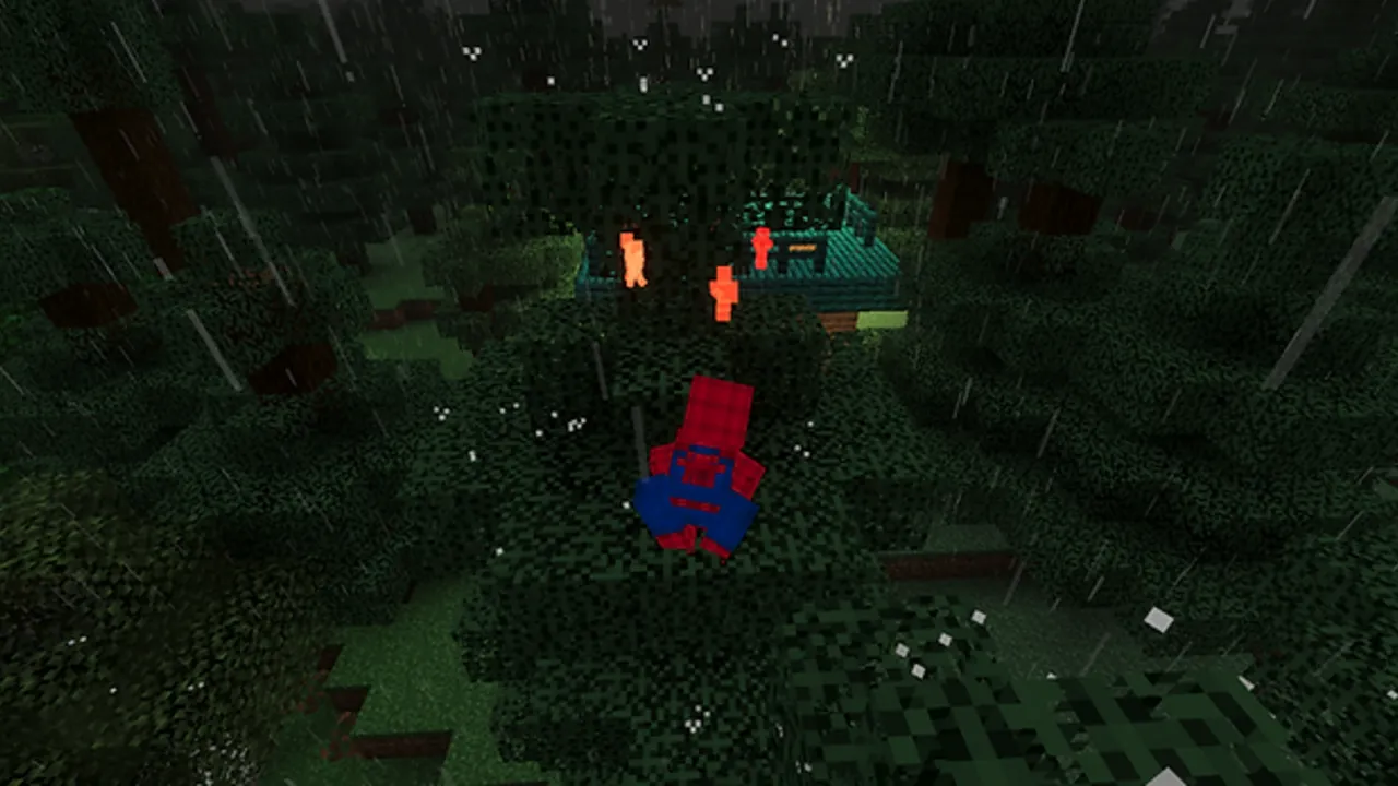 Spider-Man Project addon: Spider-Man in a rainy forest