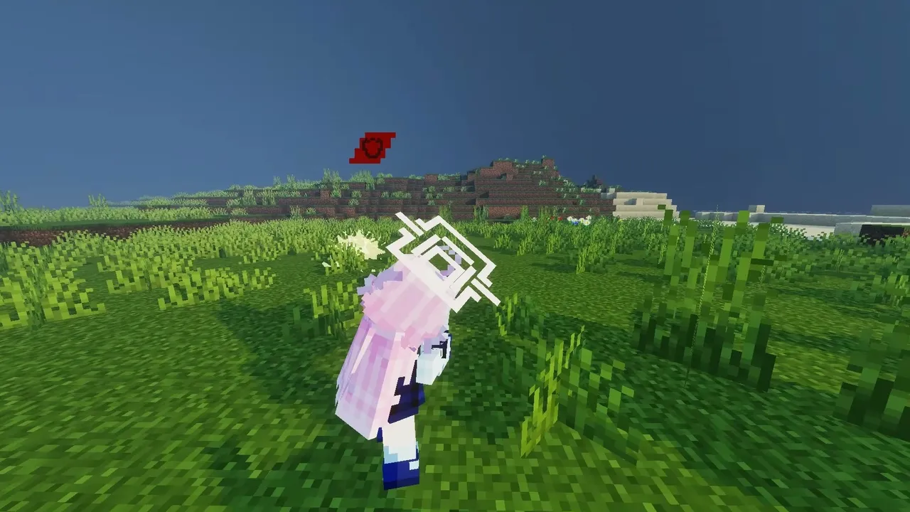 Students Archive Addon: Player in grassy field with red item above