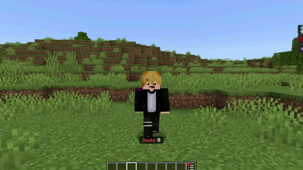 Tensura No Mine Addon for Minecraft PE: Player in tuxedo on grassy hill