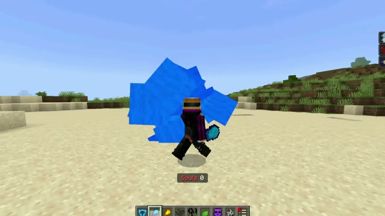 Tensura No Mine Addon: Player holding blue shield