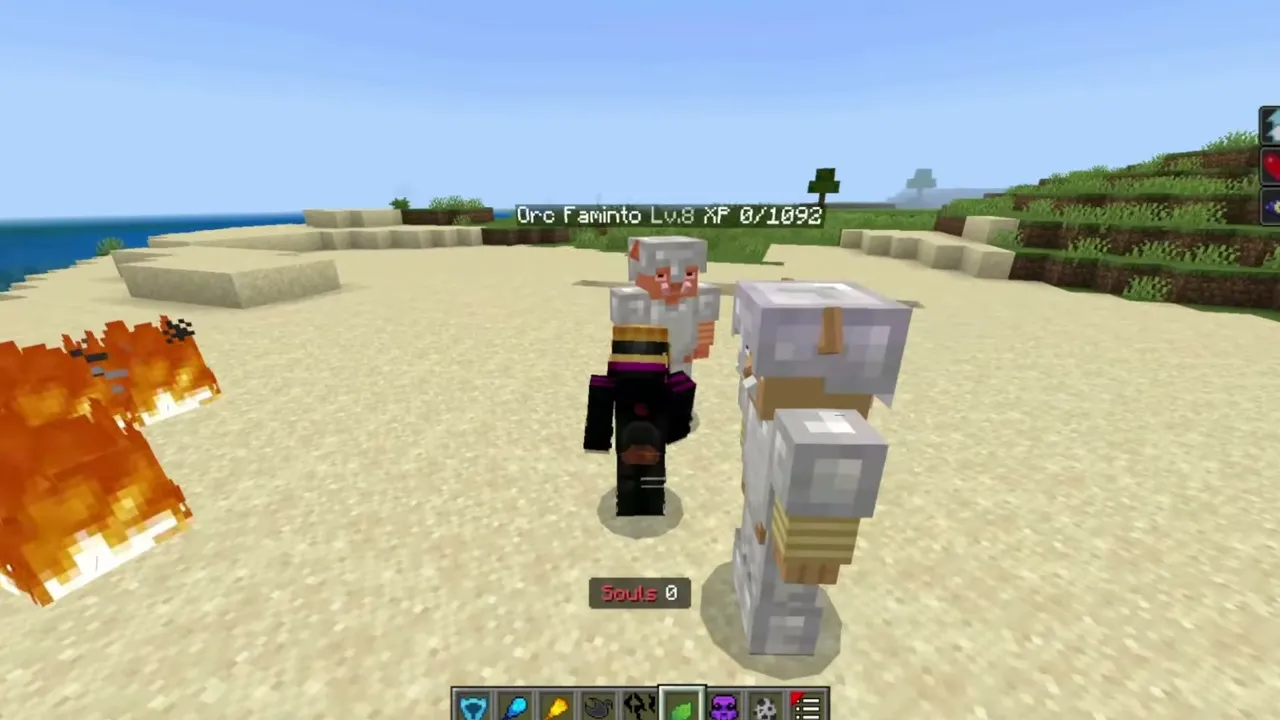 Tensura No Mine Addon: Orc Faminto with armor on beach