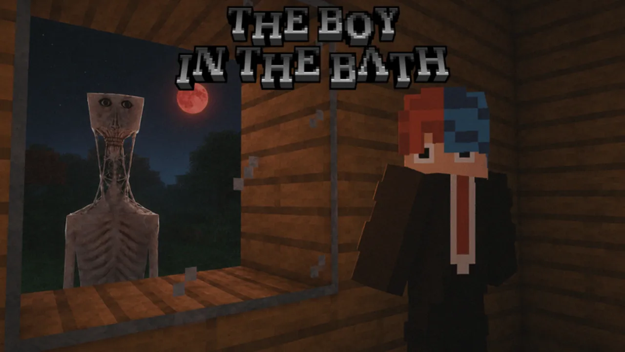 The Boy In The Bath addon for Minecraft PE: Boy in bath looking out window