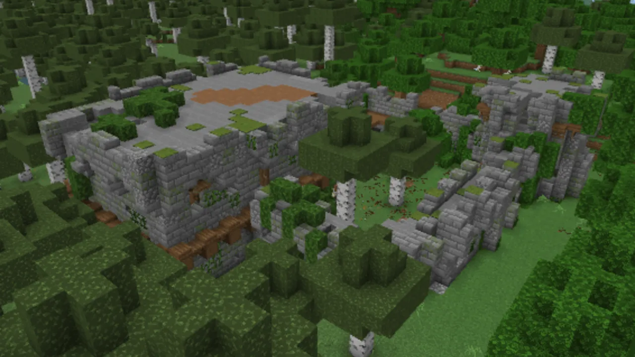 The Forgotten Legends by KaelusKrieg addon: Stone castle in a forest