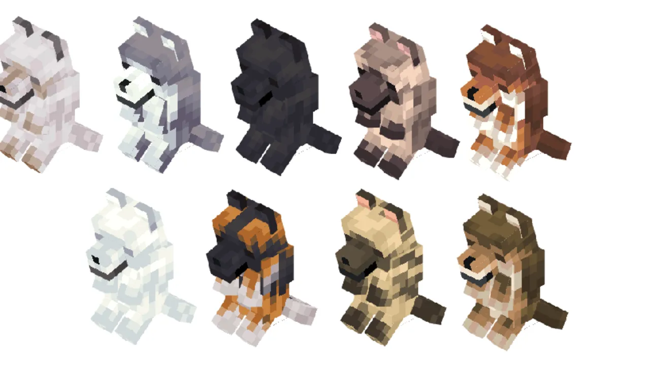 True Backpack addon: Different colored wolf pets