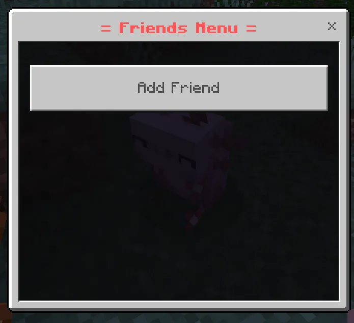 True Backpack addon: Friends menu with add friend button